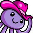 purple jellyfish tipping pink hat